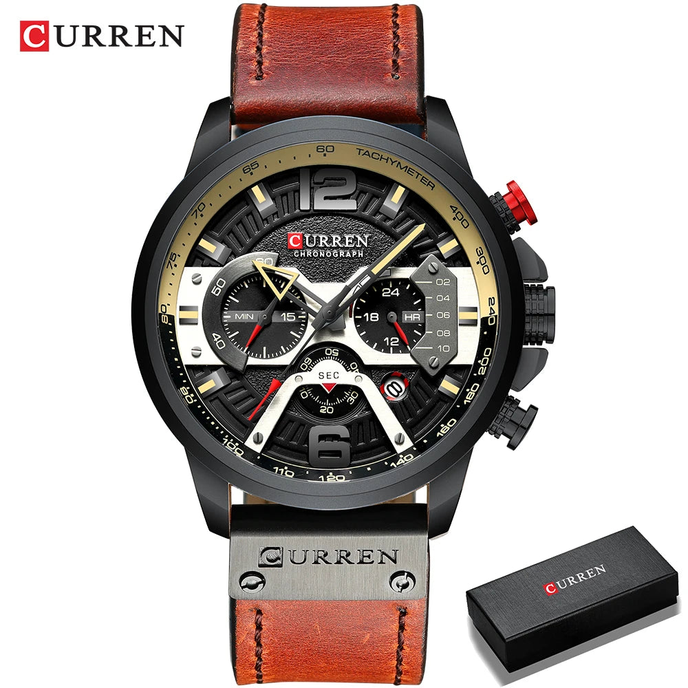 Curren Mens Watch Quartz 53mm 8329 Black box