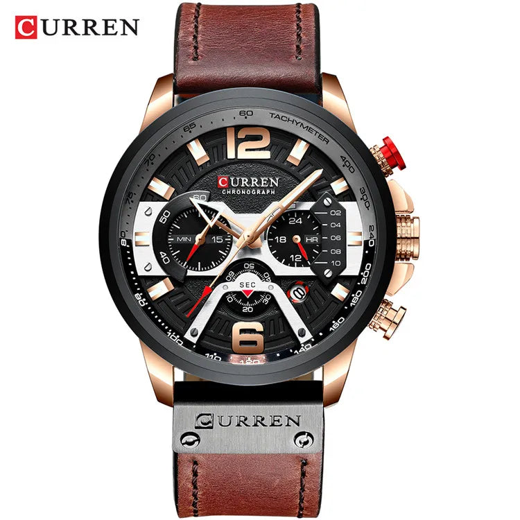 Curren Mens Watch Quartz 53mm 8329 Rose and black