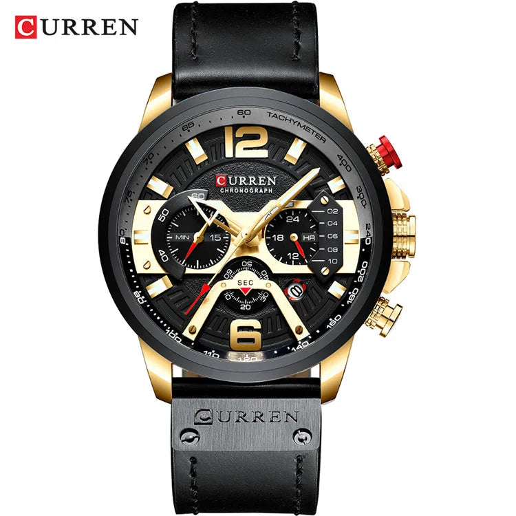 Curren Mens Watch Quartz 53mm 8329 Gold and black