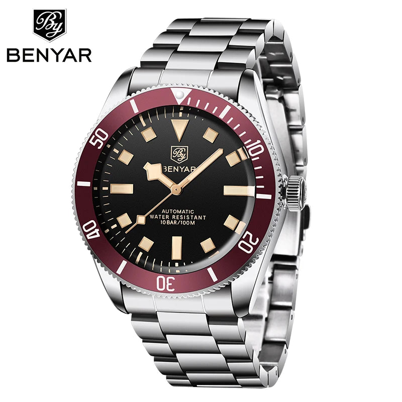 Benyar luxury Men's Watch BB58 Waterproof wristwatch Red