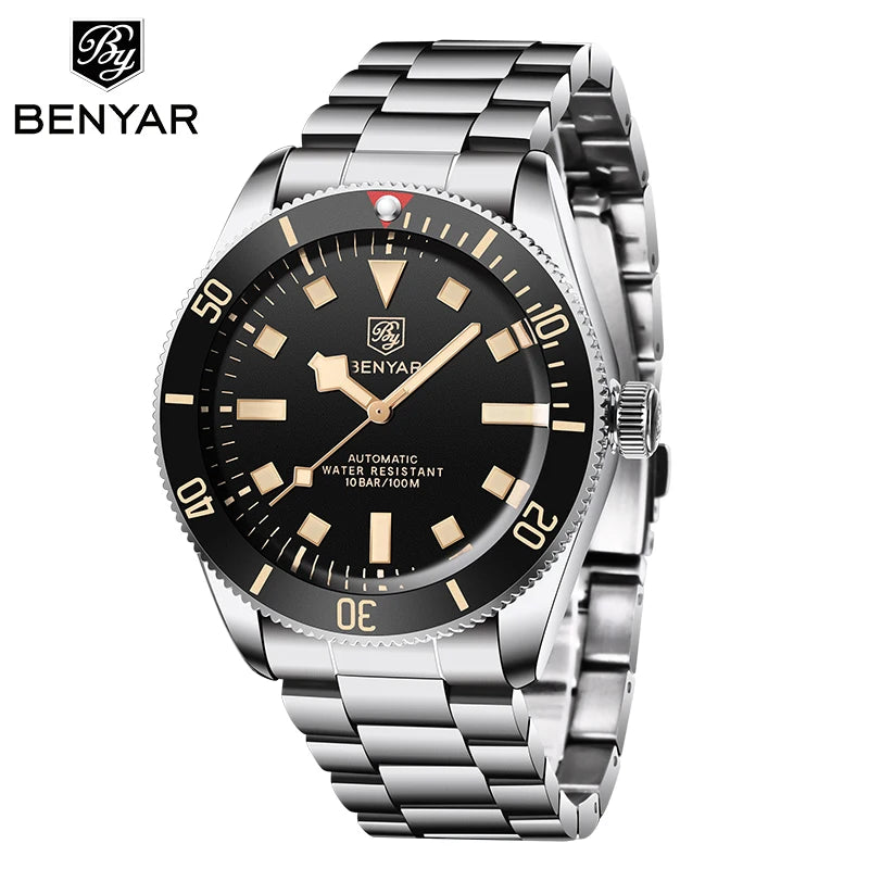 Benyar luxury Men's Watch BB58 Waterproof wristwatch Black