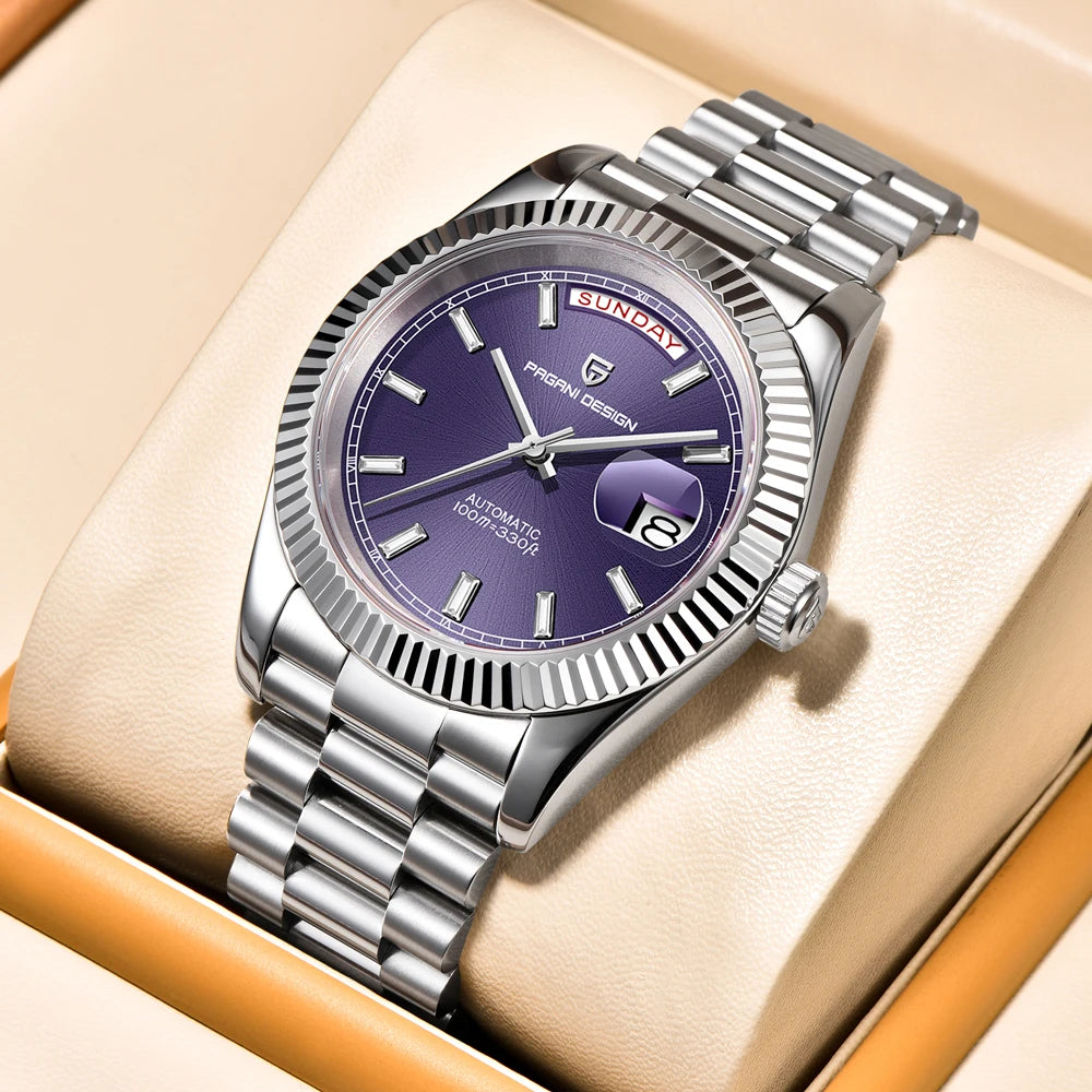 PAGANI DESIGN 40mm Men's Automatic Watch - NH36A Mechanical Movement with Sapphire Crystal