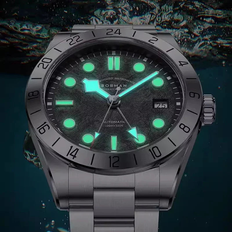 BORMAN GMT Mountain Dial Automatic Watch - Seiko NH34A Movement with Sapphire Crystal