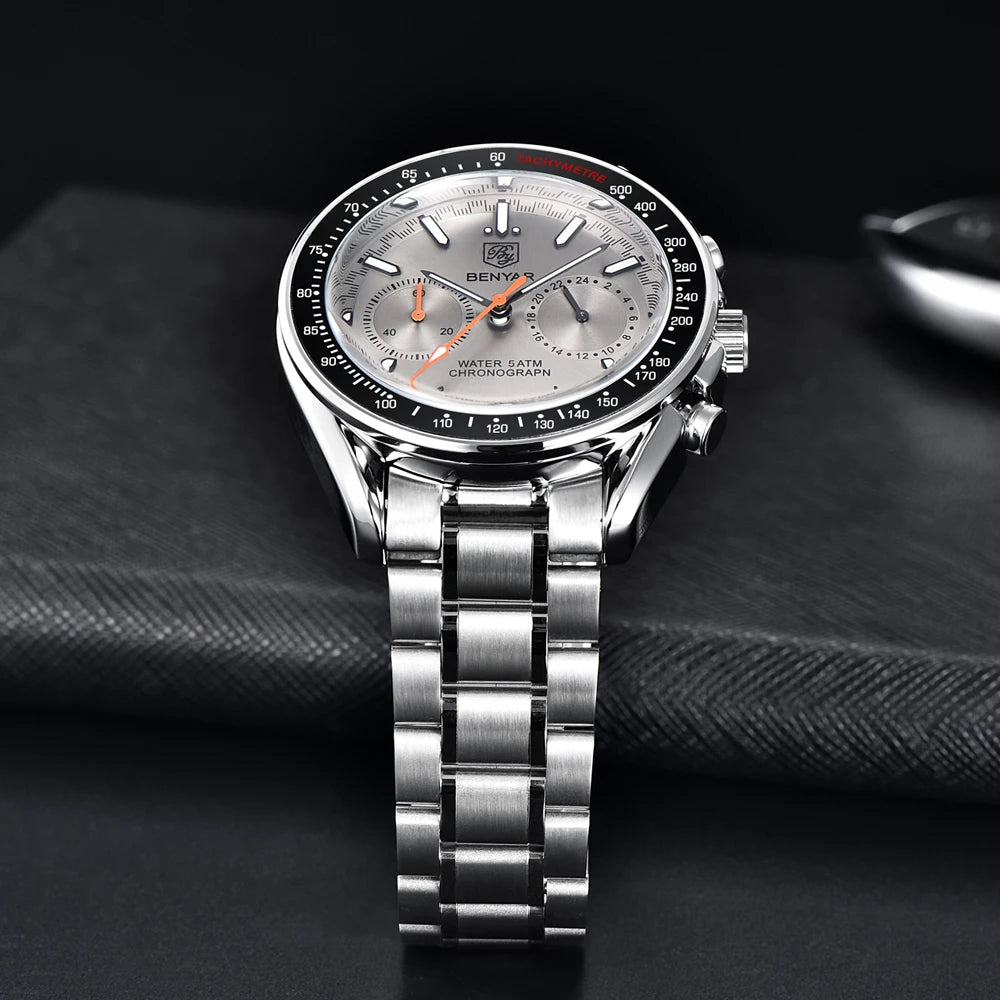 BENYAR Mens Watch Luxury Quartz Chronograph Automatic
