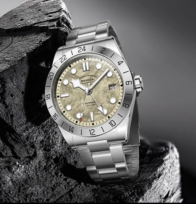 BORMAN GMT Mountain Dial Automatic Watch - Seiko NH34A Movement with Sapphire Crystal