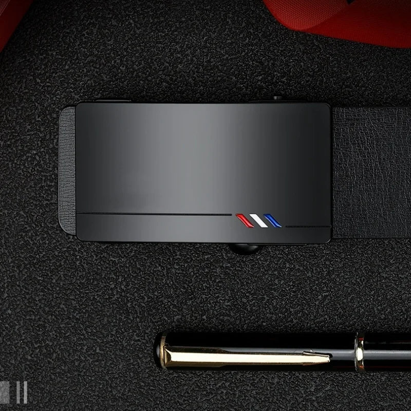 Men's Leather Belt Cowskin Black belt 105-160cm Plus Size Jeans Belt