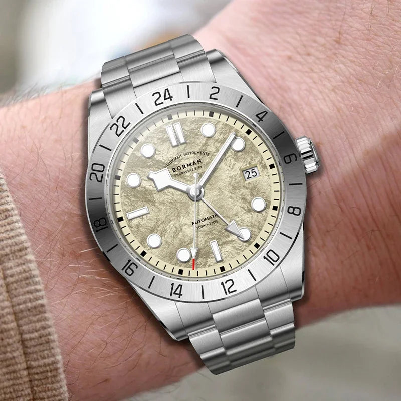 BORMAN GMT Mountain Dial Automatic Watch - Seiko NH34A Movement with Sapphire Crystal