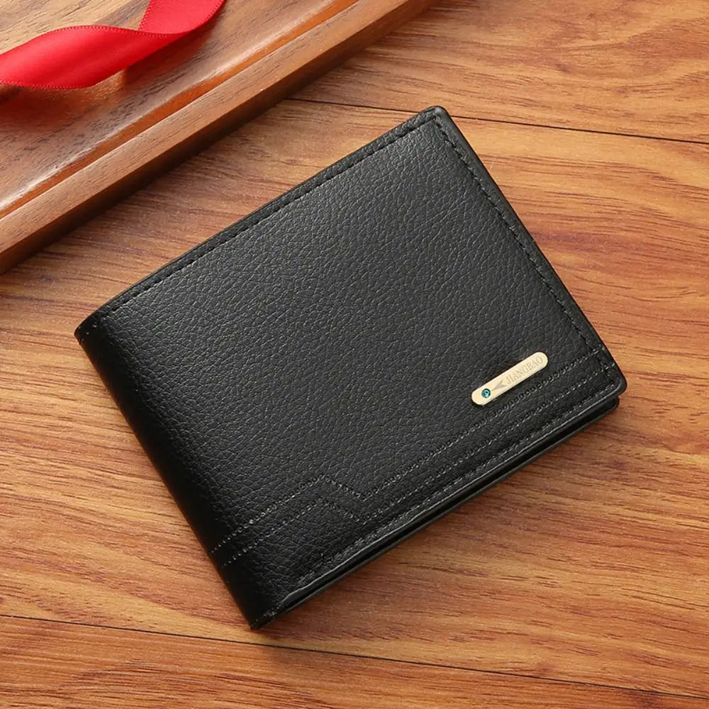Large Capacity Design Slim Casual Wallet Black