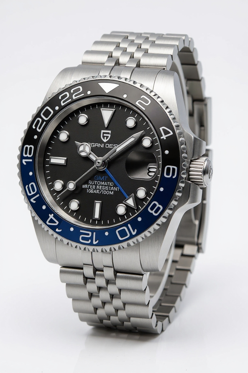 PAGANI DESIGN 40mm PD-1662 V5 GMT Automatic Watch - Luxury Ceramic Bezel