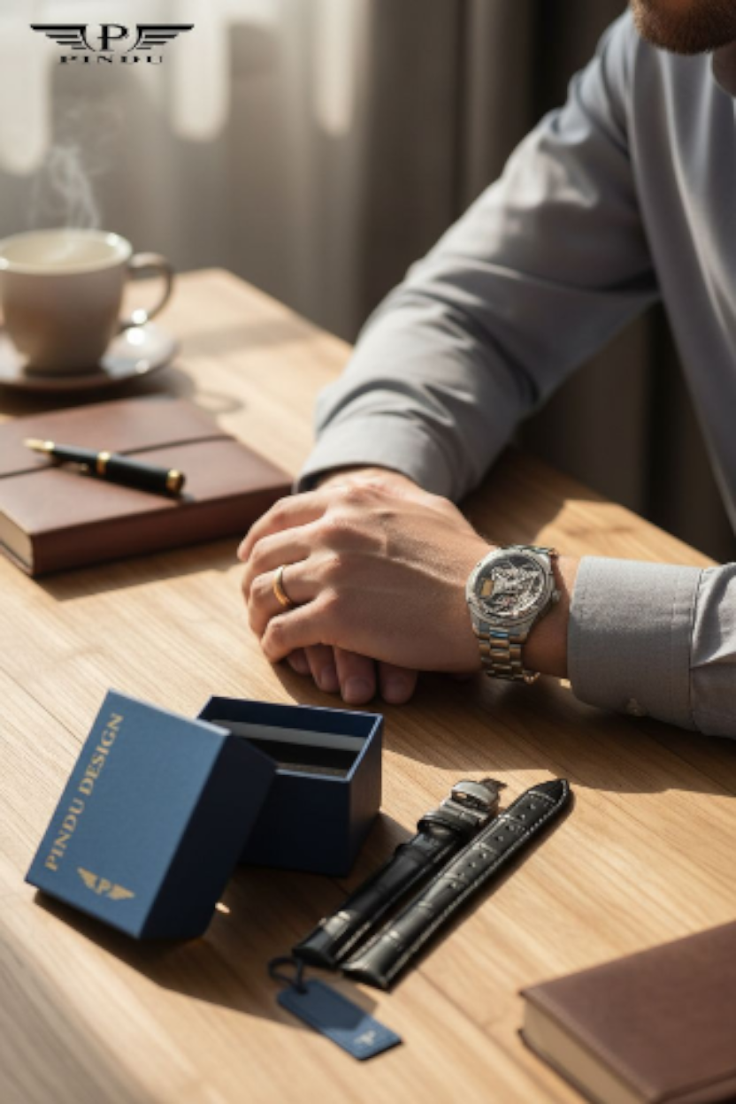 Pindu Design 44mm Mens Watch Sapphire glass 8215+Box