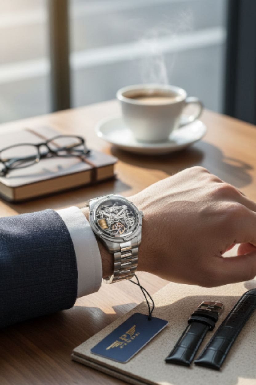 Pindu Design 44mm Mens Watch Sapphire glass 8215+Box