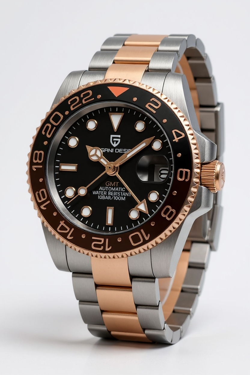 PAGANI DESIGN 40mm PD-1662 V5 GMT Automatic Watch - Luxury Ceramic Bezel