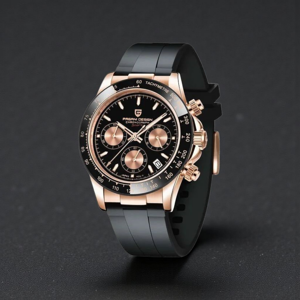 Pagani Design 40mm Sapphire Chronograph Watch - Stainless Steel Quartz Movement